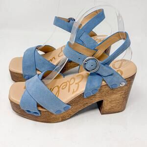 Sam Edelman Josefine Sky Blue Suede Platform Sandal, NEW, Size 6.5 
MSRP $200